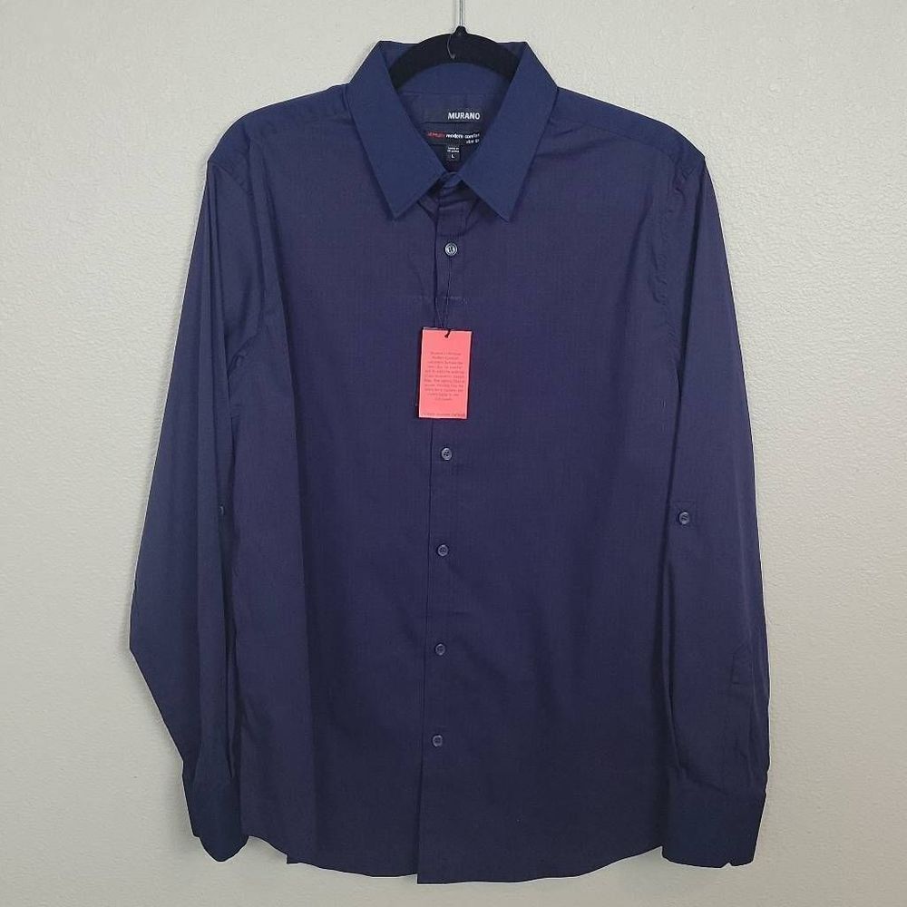NWT Murano Ultimate Modern Comfort Slim Fit Shirt. Size Large